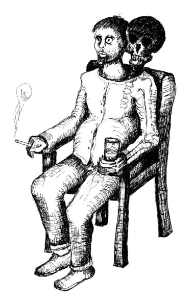 Grinebider (2024). Illustration till "Sju dikter" (Simon K. Jensen). Digtene kan hentes her: simonjensen.com/texts/#poetry