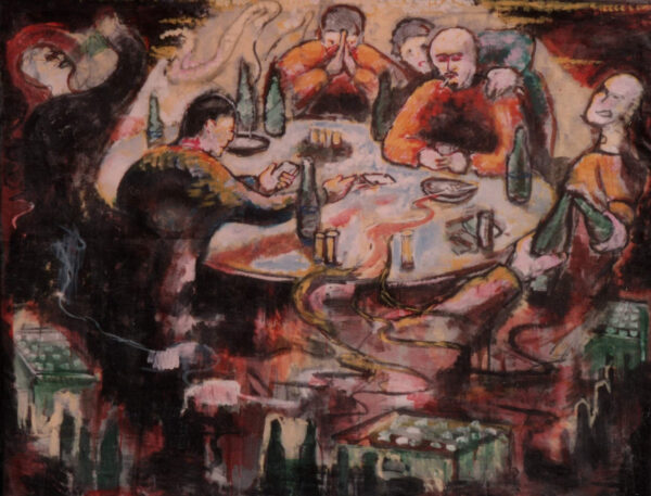 Hasard og druk til den lyse morgen (1986). 120cm x 90cm.